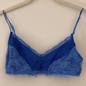 Urban Outfitters Out From Under Lace Bralette, Blue Lace, Size M